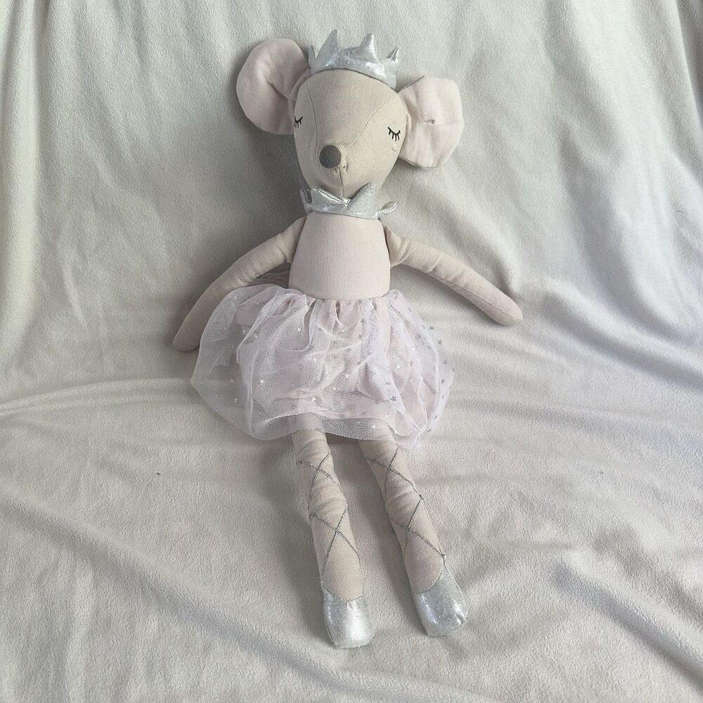 Pottery Barn Kids Nina Ballerina Mouse 18” Stuffed Animal Plush Doll With Tutu